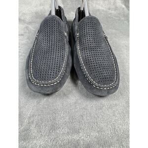 Johnson & Murphy Men's 8 Suede Driving Loafers Moccasins Navy Blue Perforated